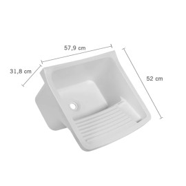 Tanque Plástico Branco 40 litros 58x52x32cm Astra