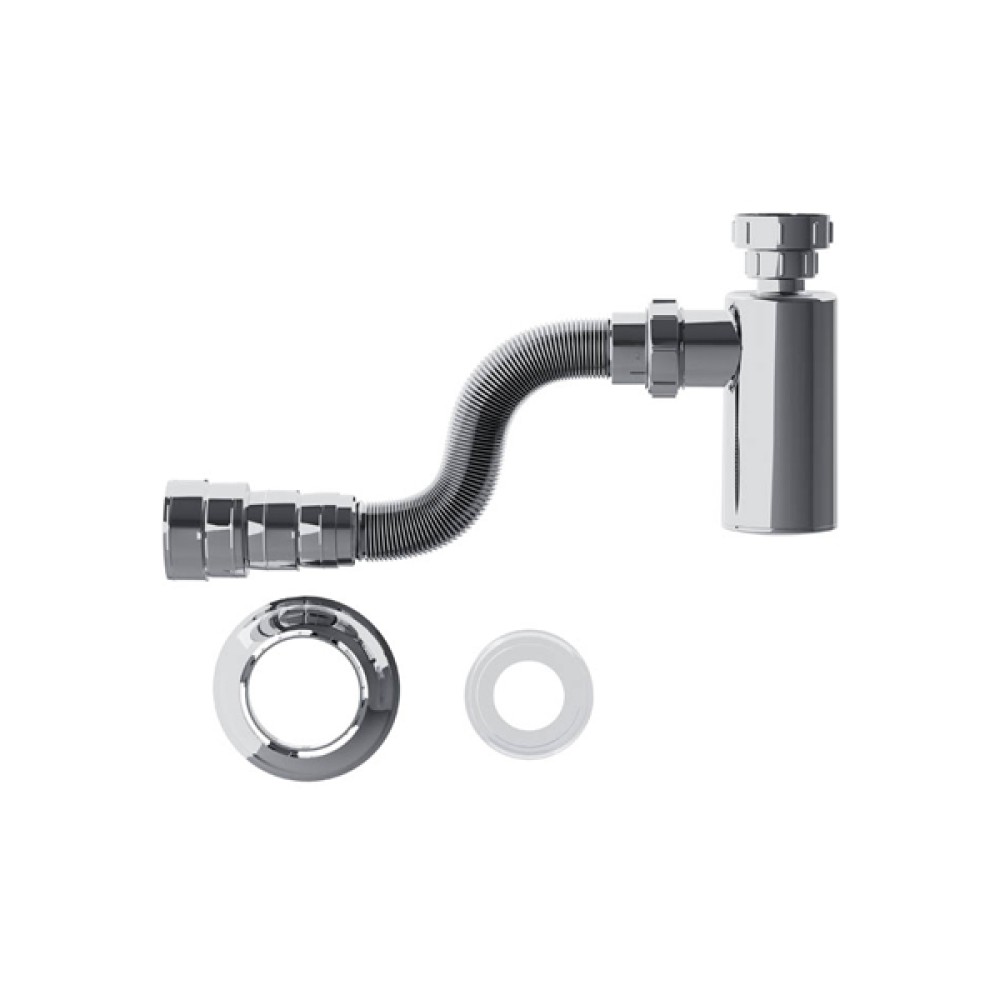  Sifão Tubo Extensivo Cromado c/copo 55cm Blukit