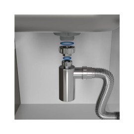  Sifão Tubo Extensivo Cromado c/copo 55cm Blukit