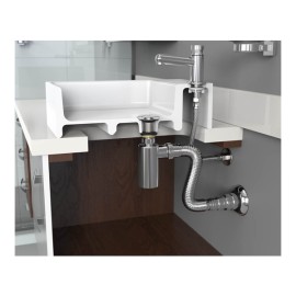  Sifão Tubo Extensivo Cromado c/copo 55cm Blukit