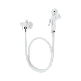 Kit Ducha Pop Branco c/ Registro ABS Branco c/ derivacao / flexivel Branco Liso 1,20m Blukit Kit Ducha Pop Branco c/ Registro ABS Branco c/ derivacao / flexivel Branco Liso 1,20m Blukit