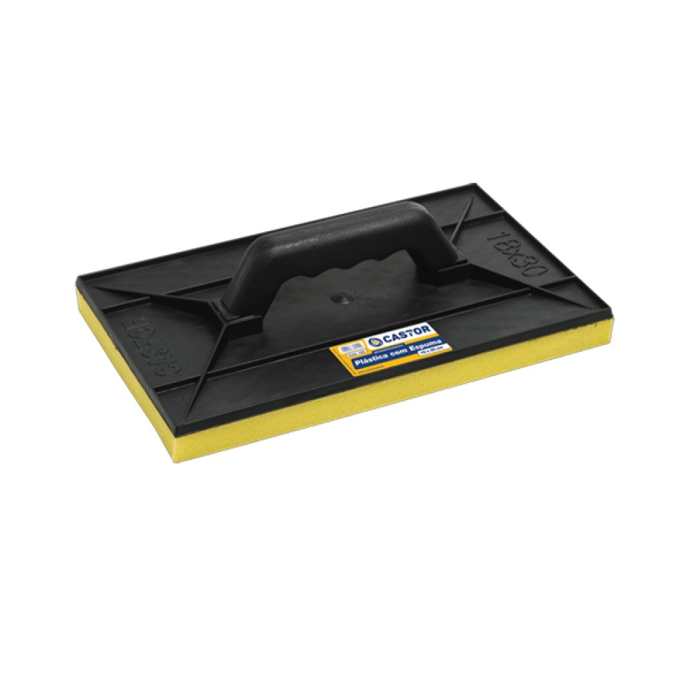 Desempenadeira Plástica PVC com Espuma 18x30cm Castor