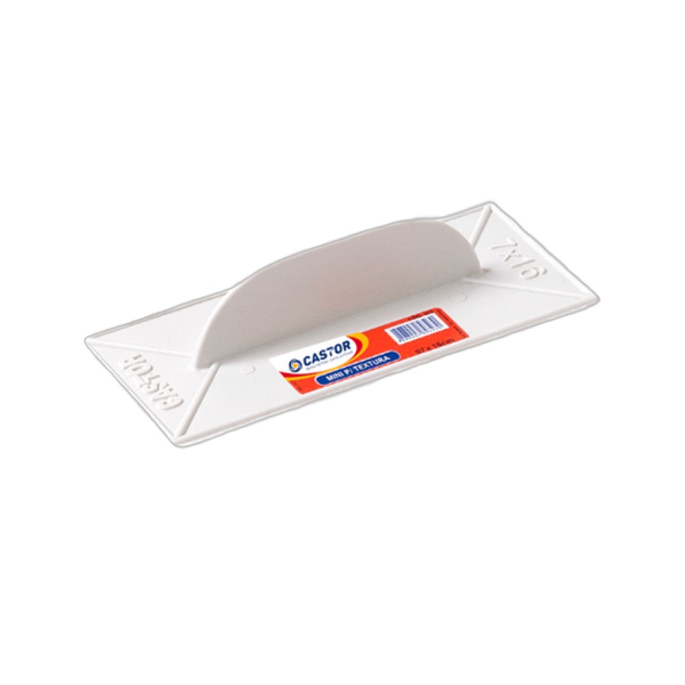 Desempenadeira Mini Plástica PVC para Textura 7x16cm Castor