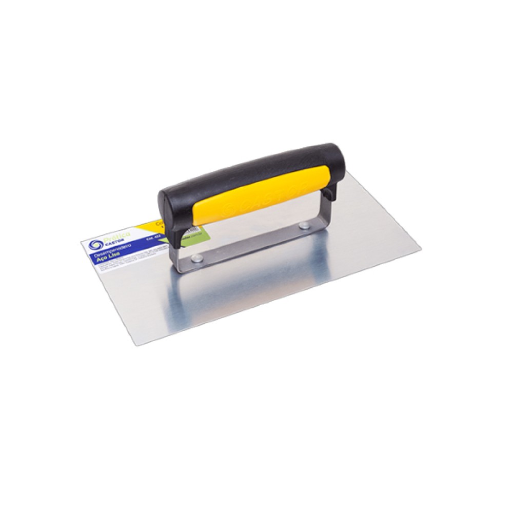 Desempenadeira Lisa de Aço Inox 10x24cm Castor