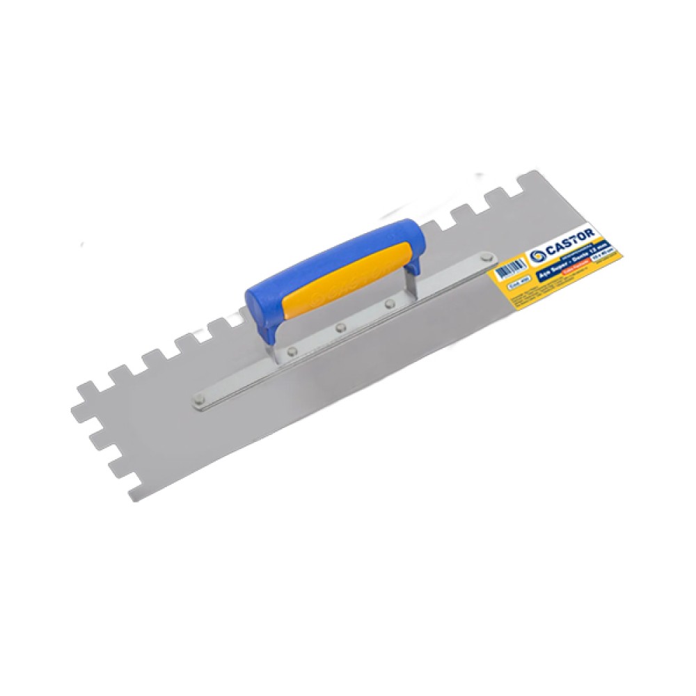 Desempenadeira de Aço Dentada 12mm 10x40cm Castor