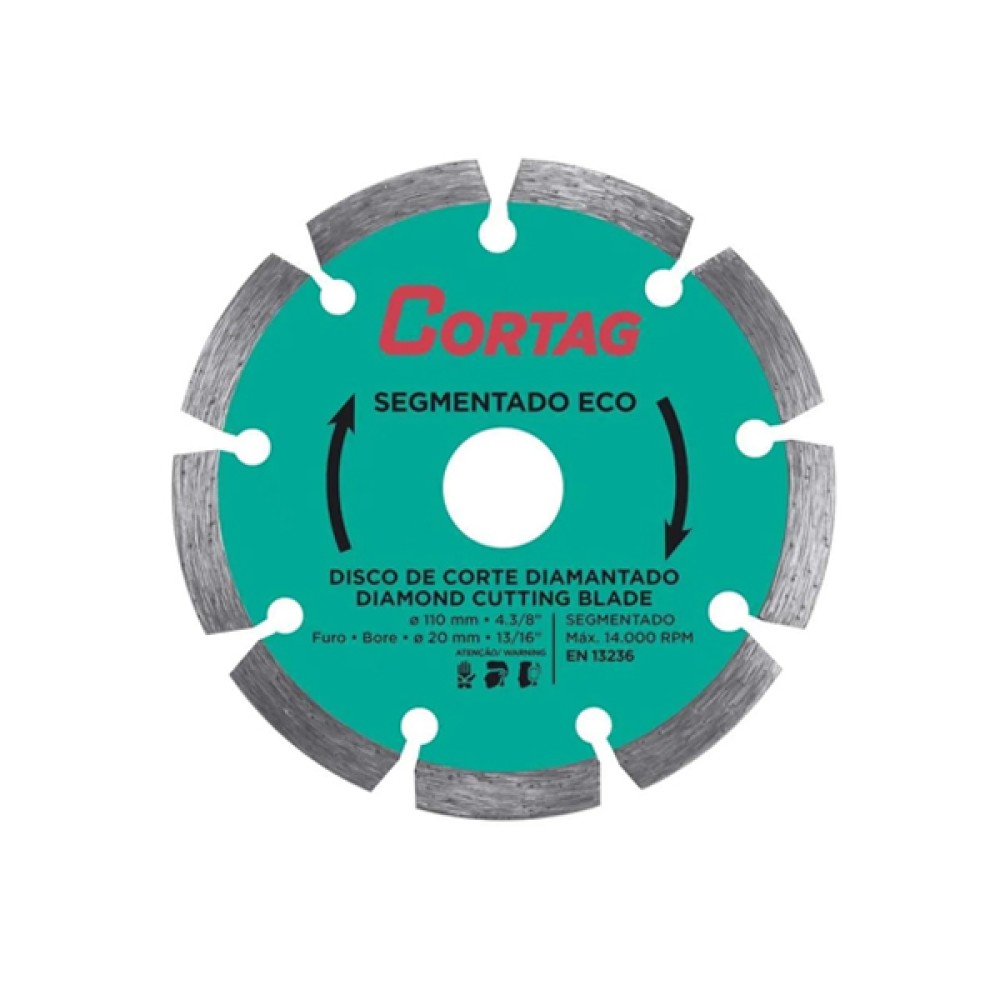 Disco Diamantado Segmentado Eco 4.3/8" 110x20mm Cortag