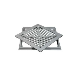 Conjunto Grelha e Porta Grelha Alumínio Leve Martelado 25X25cm Costa Navarro