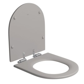 Assento Poliester Slow Close LK/Caarra Cinza Antracite Fixação Cromado Deca AP.237.85