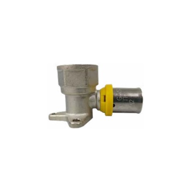 Cotovelo Fêmea com Flange Sfera Gás 20mm x 1/2” Emmeti COTFL2012