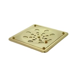 Grelha Quadrada Inox Dourado Com Caixilho 10cm Estilmax