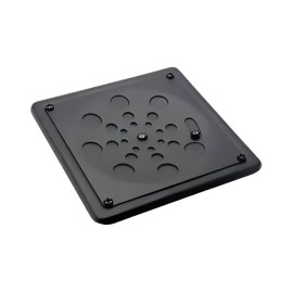 Grelha Quadrada Inox Preto Fosco Com Caixilho 10cm Estilmax