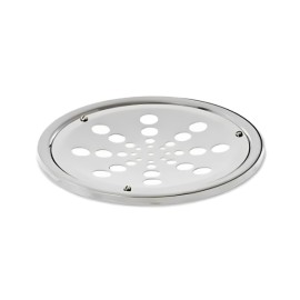 Grelha Redonda Inox Cromada sem Fecho e com Caixilho 10cm Estilmax