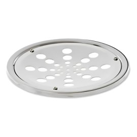 Grelha Redonda Inox Cromada sem Fecho e com Caixilho 15cm Estilmax