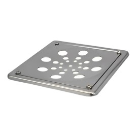 Grelha Quadrada Inox Cromada sem fecho e com Caixilho 15cm Estilmax