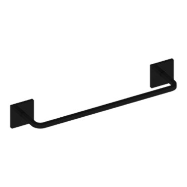 Toalheiro Quada 45 cm Preto Brilhante Metalworks By Crismoe 07.QD03.PB