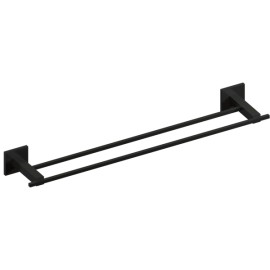 Toalheiro Duplo Cecilia 60 cm Preto Fosco Metalworks By Crismoe 09.CC02.PF Toalheiro Duplo Cecilia 60 cm Preto Fosco Metalworks By Crismoe 09.CC02.PF