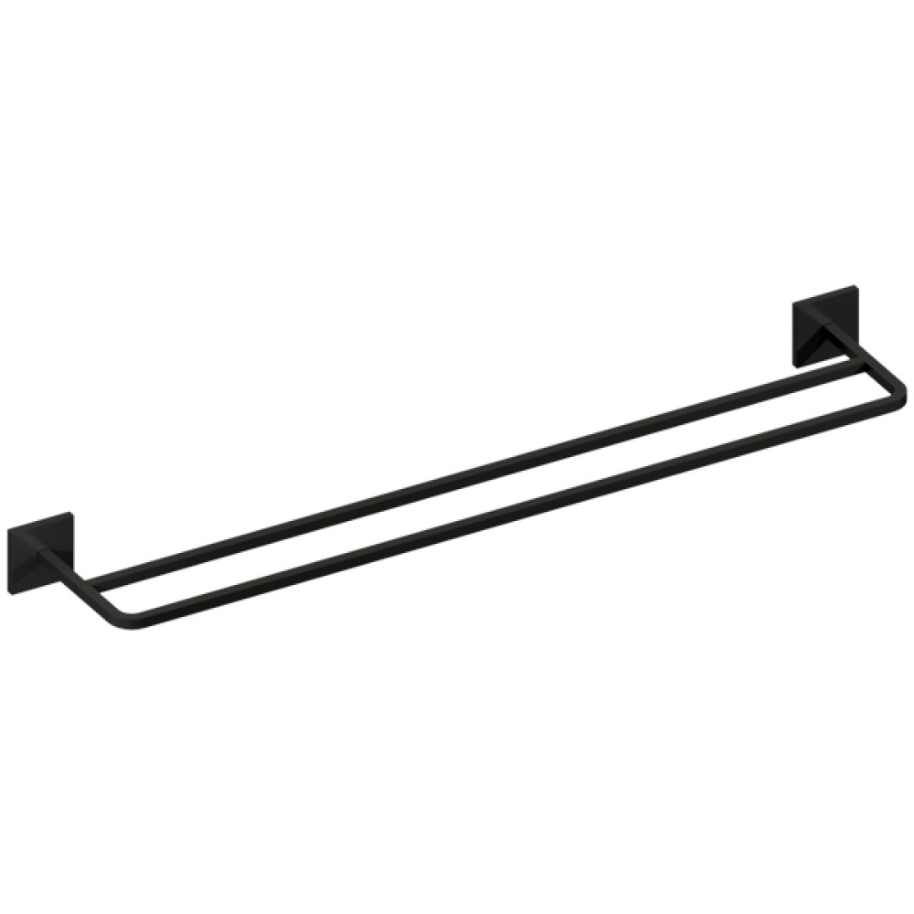 Toalheiro Duplo Quada 60 cm Preto Fosco Metalworks By Crismoe 09.QD02.PF Toalheiro Duplo Quada 60 cm Preto Fosco Metalworks By Crismoe 09.QD02.PF