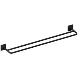 Toalheiro Duplo Quada 60 cm Preto Fosco Metalworks By Crismoe 09.QD02.PF Toalheiro Duplo Quada 60 cm Preto Fosco Metalworks By Crismoe 09.QD02.PF