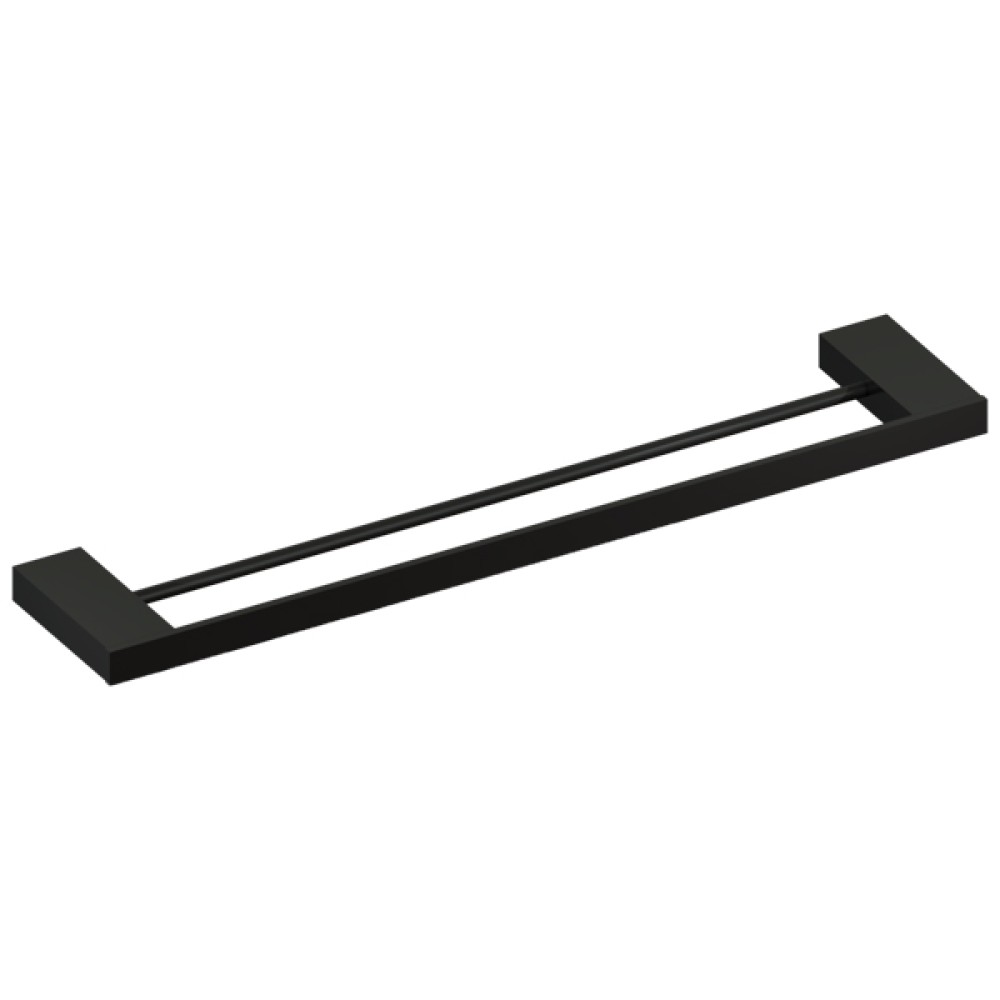 Toalheiro Duplo Unique 60 cm Preto Fosco Metalworks By Crismoe 09.UQ02.PF Toalheiro Duplo Unique 60 cm Preto Fosco Metalworks By Crismoe 09.UQ02.PF