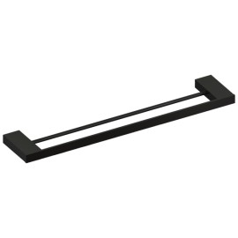 Toalheiro Duplo Unique 60 cm Preto Fosco Metalworks By Crismoe 09.UQ02.PF Toalheiro Duplo Unique 60 cm Preto Fosco Metalworks By Crismoe 09.UQ02.PF