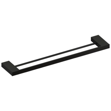 Toalheiro Duplo Unique 60 cm Preto Fosco Metalworks By Crismoe 09.UQ02.PF