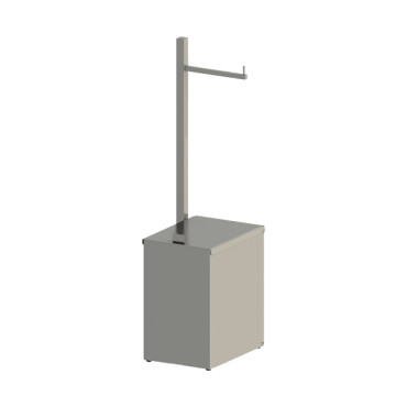 Papeleira Chão com Lixeira Quada Inox Polido Crismoe 57.QD05.IP