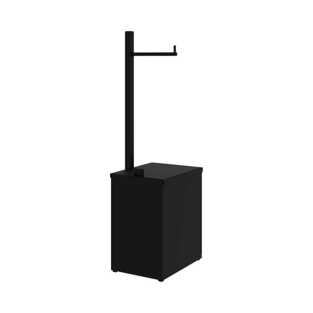 Papeleira Chão com Lixeira Quada Preto Fosco Crismoe 57.QD05.PF Papeleira Chão com Lixeira Quada Preto Fosco Crismoe 57.QD05.PF