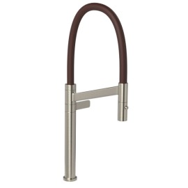 Torneira Mesa Cozinha Bica Alta Colore Inox e Marrom 1189.INX.MR Torneira Mesa Cozinha Bica Alta Colore Inox e Marrom 1189.INX.MR