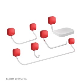 Kit Capinha Silicone P/Acessorio Deca Pix Vermelho Kids 2007.VER01.KD