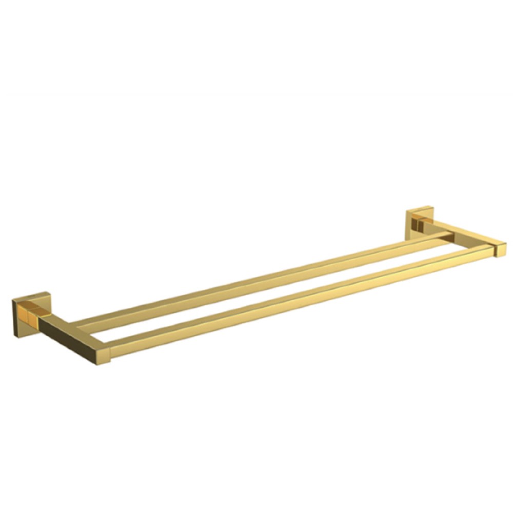 Porta Toalha Duplo Quadratta Gold Deca 2042.GL83 Porta Toalha Duplo Quadratta Gold Deca 2042.GL83