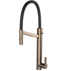 Monocomando Mesa Cozinha Bica Alta Fitro Twin Colore Corten Matte e Preto 2241.CT.MT.PT