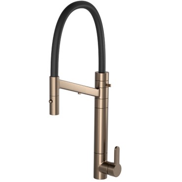 Monocomando Mesa Cozinha Bica Alta Fitro Twin Colore Corten Matte e Preto 2241.CT.MT.PT