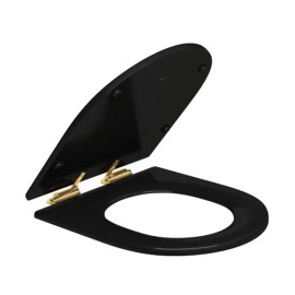 Assento Poliester Slow Close Ébano Carrara/Link fixação Gold Deca AP.237.GL.95 Assento Poliester Slow Close Ébano Carrara/Link fixação Gold Deca AP.237.GL.95