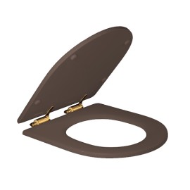 Assento Poliester Slow Close Carrara/Link fixação Gold Matte  Marrom fosco Deca AP.237.GL.MT.22 Assento Poliester Slow Close Carrara/Link fixação Gold Matte  Marrom fosco Deca AP.237.GL.MT.22