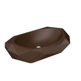 Cuba de apoio Oval Facetada Marron Fosca Deca L.1093.22 Cuba de apoio Oval Facetada Marron Fosca Deca L.1093.22