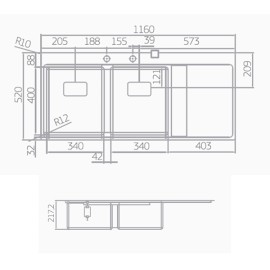 Cuba Dupla Inox Wish 116 Deca Cuba Dupla Inox Wish 116 Deca