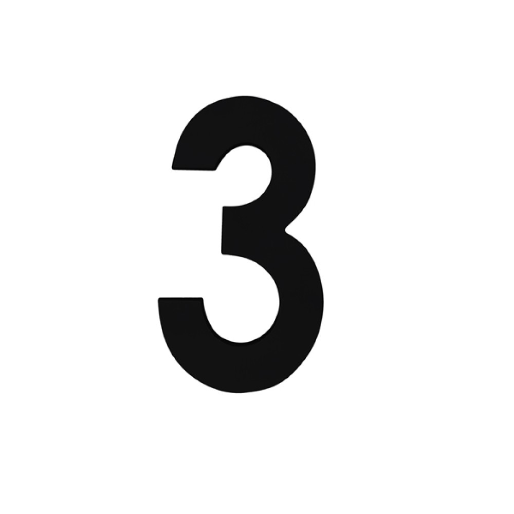 Número Casa "3" 22cm Parafusar Alumínio Preto LG Mais