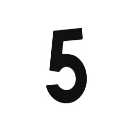 Número Casa "5" 22cm Parafusar Alumínio Preto LG Mais