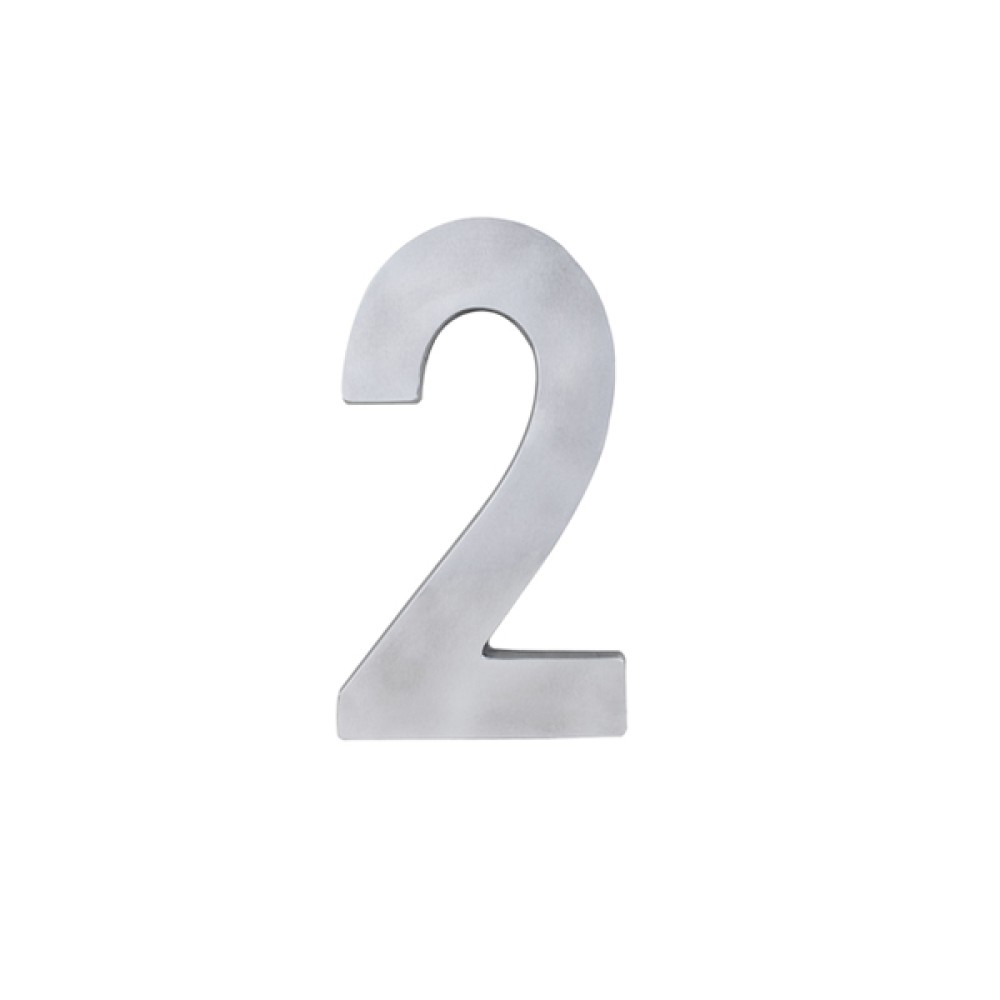 Número Casa "2" 22cm Parafusar Alumínio Polido LG Mais