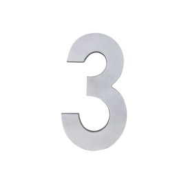Número Casa "3" 22cm Parafusar Alumínio Polido LG Mais