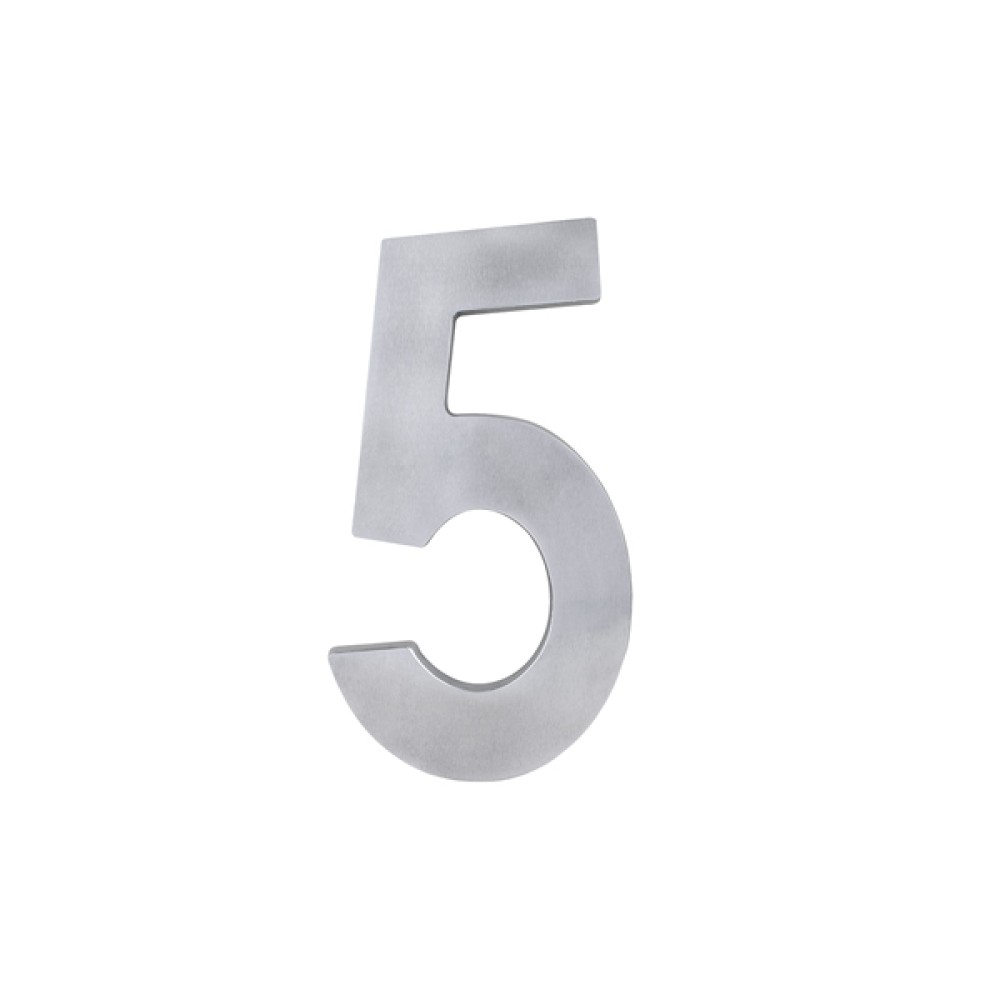 Número Casa "5" 22cm Parafusar Alumínio Polido LG Mais
