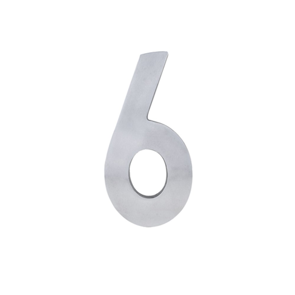 Número Casa "6" 22cm Parafusar Alumínio Polido LG Mais