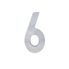 Número Casa "6" 22cm Parafusar Alumínio Polido LG Mais