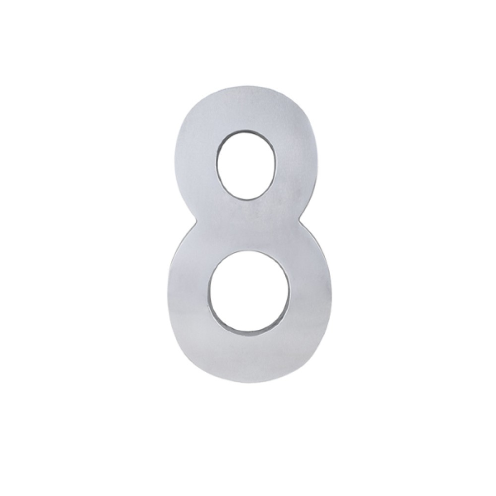 Número Casa "8" 22cm Parafusar Alumínio Polido LG Mais