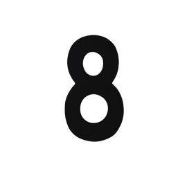 Número Casa "8" 22cm Parafusar Alumínio Preto LG Mais