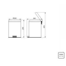 Lixeira Inox Pedal Polido 5L 94538/105