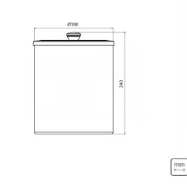 Lixeira Preta e Inox Polido com Tampa  94540/025 