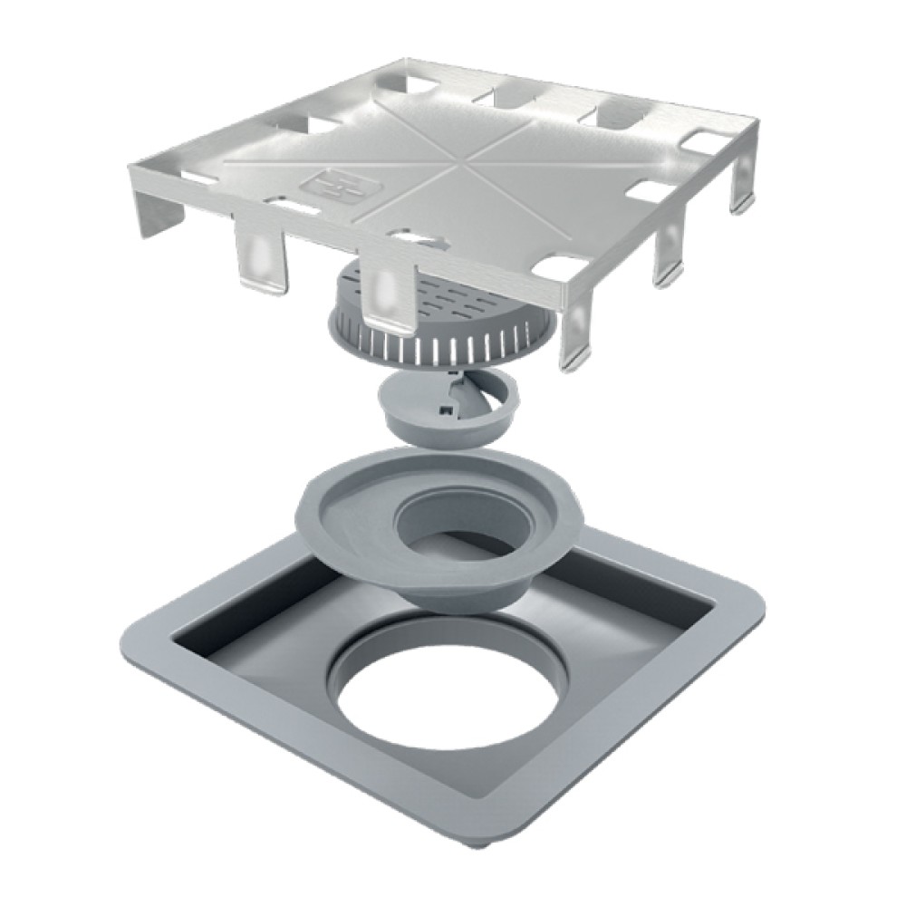 Ralo Linear Elleve Square Tampa Oculta 15 x 15 cm - 209 Ralo Linear Elleve Square Tampa Oculta 15 x 15 cm - 209