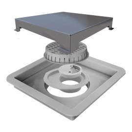 Ralo Linear Elleve Square Tampa Inox 15 x 15 cm - 210 Ralo Linear Elleve Square Tampa Inox 15 x 15 cm - 210
