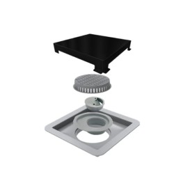 Ralo Linear Elleve Square Tampa Black Matte 15 X 15 Cm - 4243 Ralo Linear Elleve Square Tampa Black Matte 15 X 15 Cm - 4243